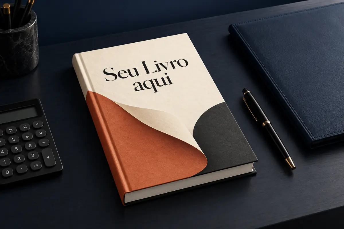 Livro fechado ao lado de um código legal aberto sobre uma mesa